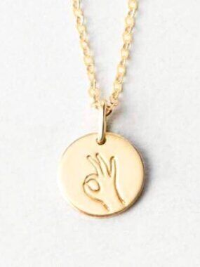 “Okie Dokie” Hand Sign Cute Pendant Charm Necklace